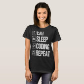 T-shirt Mangez le code de veille Répéter le programmeur d' (Devant entier)