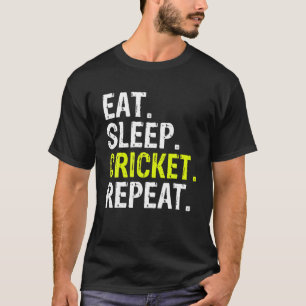 T-shirt Mangez le cricket de sommeil Répéter les sports ca