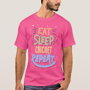 T-shirt Mangez le cricket endormi Répéter joueur de cricke