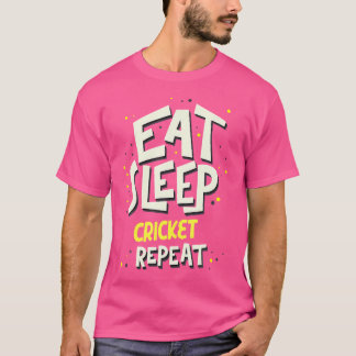 T-shirt Mangez le cricket endormi Répéter joueur de cricke