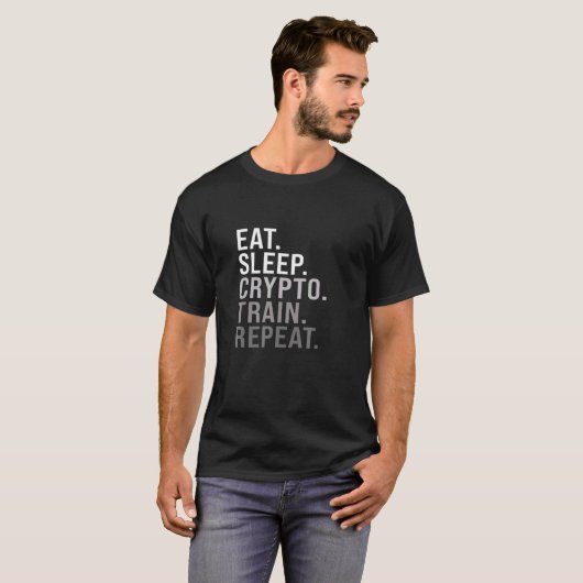 T-shirt Mangez le Crypto de sommeil Train de répétition en (Devant entier)
