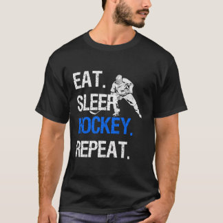 T-shirt Mangez Le Hockey Dormir Répéter Le Hockey Distress