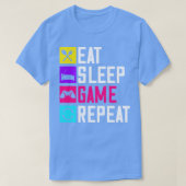 T-shirt Mangez le jeu du sommeil et répétez (Design devant)