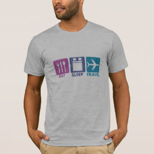 T-SHIRT MANGEZ LE MODE DE VIE DE VOYAGE DE SOMMEIL