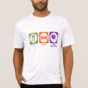 T-shirt Mangez le ping-pong de jeu de sommeil