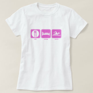 T-shirt mangez le rose de bain de sommeil