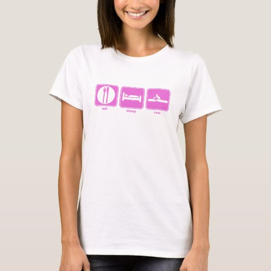 T-shirt mangez le rose de rangée de sommeil (Devant)