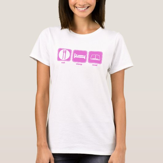 T-shirt mangez le rose lu par sommeil (Devant)