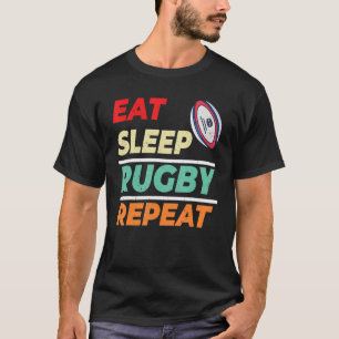 T-shirt Mangez Le Rugby Dormir Répéter Le Rugby Sports Hom