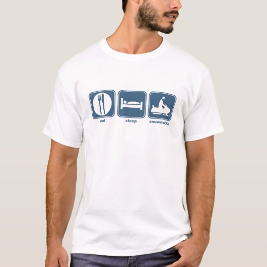 T-shirt mangez le snowmobile de sommeil (Devant)