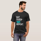 T-shirt Mangez Le Sommeil BMX Répétez La Course À Vélo Pou (Devant entier)