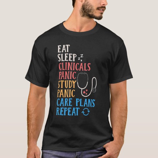 T-shirt Mangez le sommeil Clinique Panique Plans d'études  (Devant)