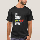 T-shirt Mangez le sommeil d'une idée de joueurs de mème ré (Devant)
