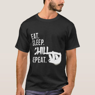 T-shirt Mangez le sommeil froid Répétez le froid Fente de