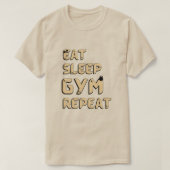 T-shirt Mangez le sommeil gymnase répéter motivation citer (Design devant)