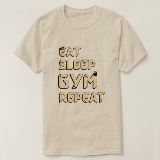 T-shirt Mangez le sommeil gymnase répéter motivation citer (Design devant)