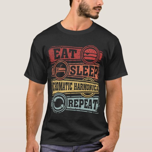 T-shirt Mangez le sommeil harmonique chromatique Répéter (Devant)
