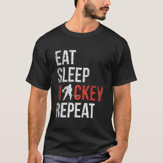 T-shirt Mangez le sommeil Hockey Répéter le hockey sur gla