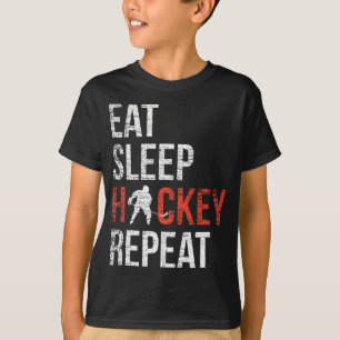T-shirt Mangez le sommeil Hockey Répéter le hockey sur gla