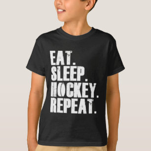 T-shirt Mangez le sommeil Hockey Répétez les maillots cade