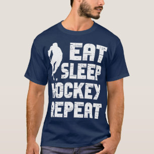 T-shirt Mangez le sommeil Hockey sur glace Répéter 7
