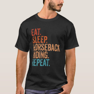 T-shirt Mangez Le Sommeil Horseback équitation Ride Répéte