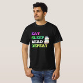 T-shirt Mangez le sommeil Lire la lecture Répéter pour les (Devant entier)