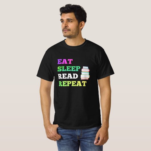 T-shirt Mangez le sommeil Lire la lecture Répéter pour les (Devant entier)