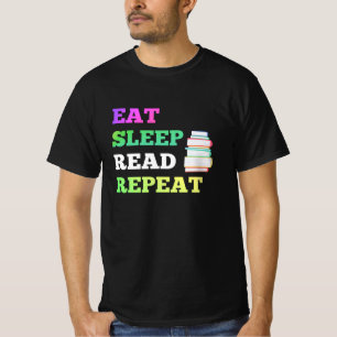 T-shirt Mangez le sommeil Lire la lecture Répéter pour les