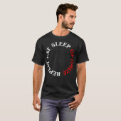 T-shirt Mangez le sommeil Optimiser Répéter Funny Internet (Devant entier)
