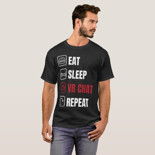 T-shirt Mangez le sommeil par conversation répéter (Devant entier)