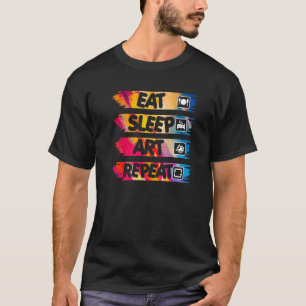 T-shirt Mangez le sommeil Répétez Artiste Peinture Peintre