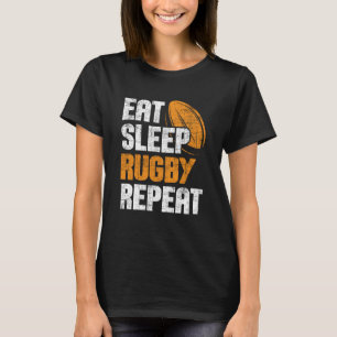 T-shirt Mangez le sommeil Rugby Répéter le rugby Joueur Co