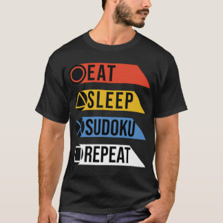 T-shirt Mangez le sommeil sudoku répéter