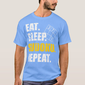 T-shirt Mangez le sommeil sudoku répéter