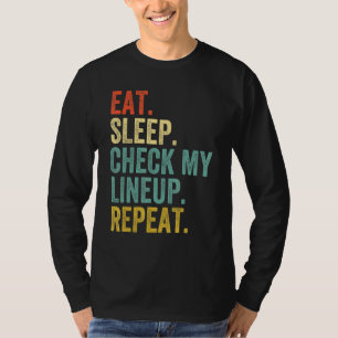 T-shirt Mangez le sommeil Vérifier ma gamme Répéter Retro