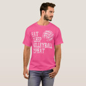 T-shirt Mangez Le Sommeil Volleyball Répéter Joueur Drôle  (Devant entier)