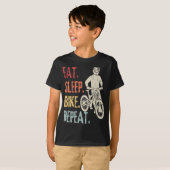 T-shirt Mangez le Vélo du sommeil Répétez le Vélo de monta (Devant entier)