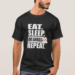 T-shirt Mangez les animaux du sommeil Répéter le chien Che