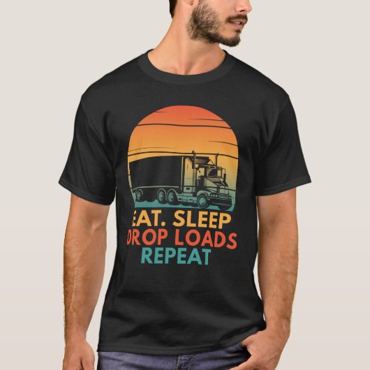 T-shirt Mangez les charges de gouttes de sommeil Répéter F (Devant)