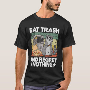 T-shirt Mangez Les Déchets Et Regrettez Rien Pizza Raccoon