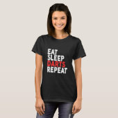 T-shirt Mangez les fléchettes de sommeil Répéter les fléch (Devant entier)