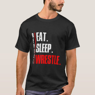 T-shirt Mangez luttes du sommeil Répétez la lutte drôle Ca