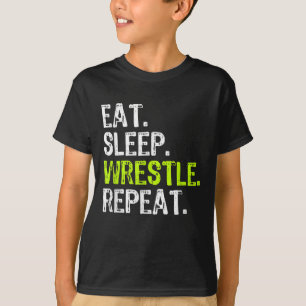 T-shirt Mangez lutteur de sommeil Répéter lutteur de lutte