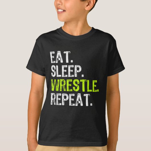 T-shirt Mangez lutteur de sommeil Répéter lutteur de lutte (Devant)