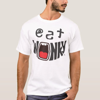T-shirt mangez "malpropre chancelant. Sauce au jus. Bon."