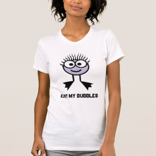 T-shirt Mangez mes bulles - caractère lilas de bain