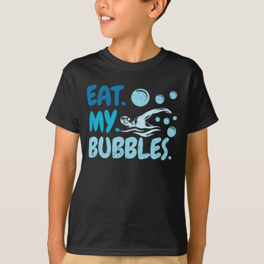 T-shirt Mangez Mes Bulles Swim Team Swimmer Funny Swim (Devant)