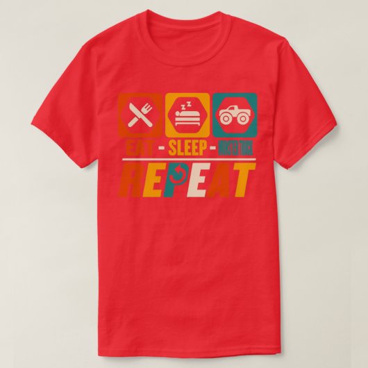 T-shirt Mangez Monster Truck Répéter Funny Racing Trucks (Design devant)