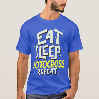 T-shirt Mangez Motocross Sleep Répéter Motocross Biker